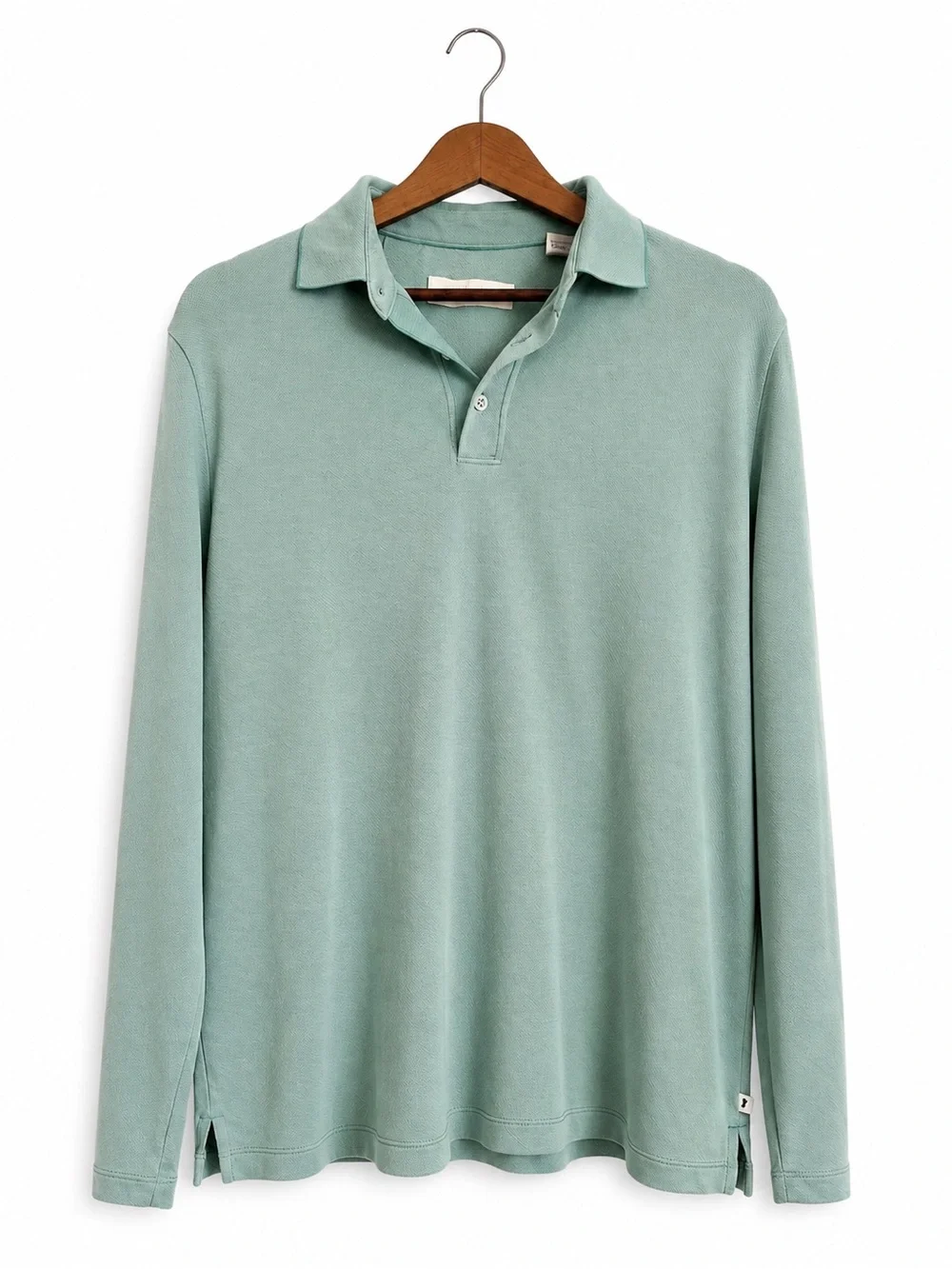 Tommy Bahama Mint Green Long Sleeve Polo Shirt Medium Coastal Casual Modal Blend - Picture 1 of 6